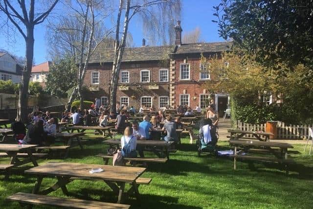The Mustard Pot pub beer garden.