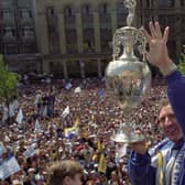 Former Leeds United manager Howard Wilkinson with the 1992 First Division trophy. (JPIMedia)