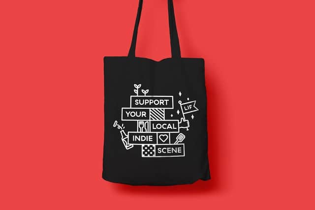 A tote bag is part of the merchandise range from Leeds Indie Food.