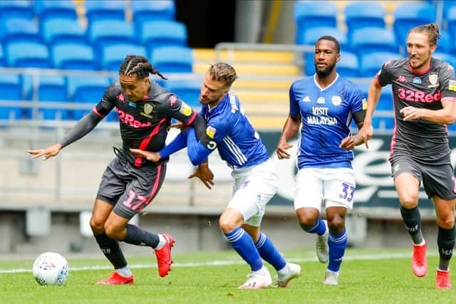 Leeds United's Helder Costa on the run against Cardiff City. Picture: Varleys.