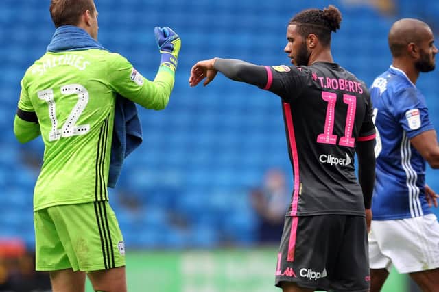 CLEAN SHEET: For Cardiff City goalkeeper Alex Smithies, left, as Leeds United and Tyler Roberts, right, went away empty handed. Picture by David Davies/PA Wire.