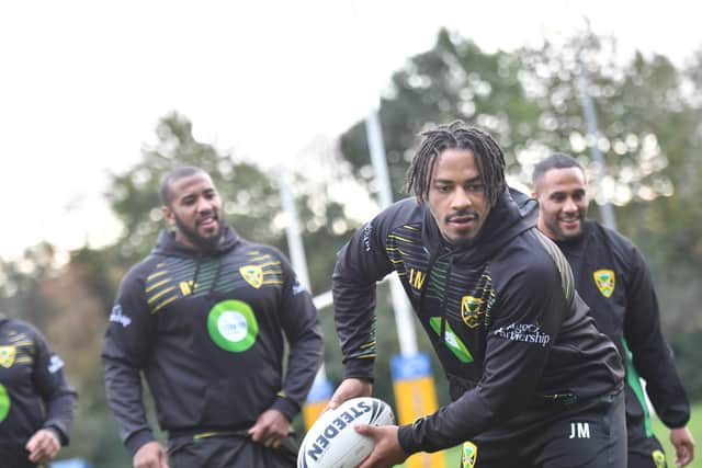 Picture by Simon Wilkinson/SWpix.com 17/10/2019 - International Rugby League. Jamaica Rugby League Reggae Warriors - Squad Training in Kirkstall, Leeds
- Jon Magrin
