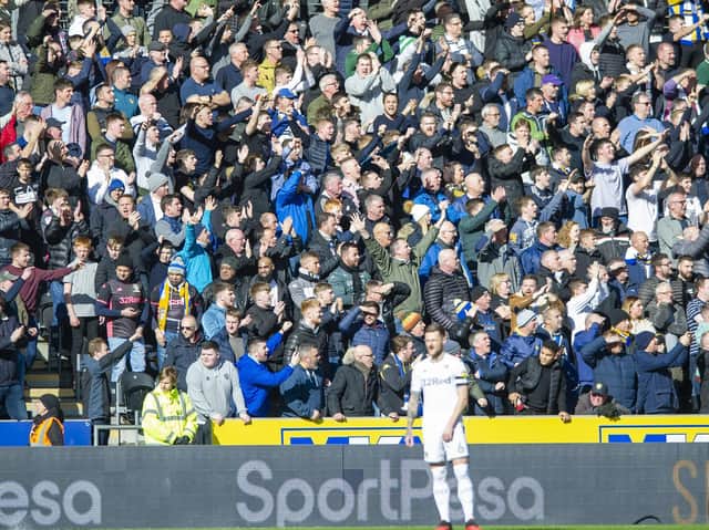 Leeds United fans watch on. (Bruce Rollinson)