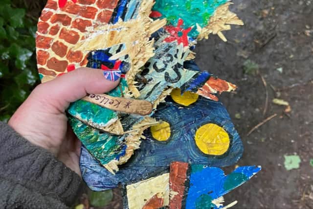 Some of the damaged fairy doors at Rodley Park.