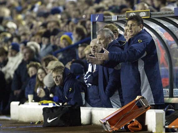 Former Leeds United manager David O'Leary in the Elland Road dugout. (Getty)
