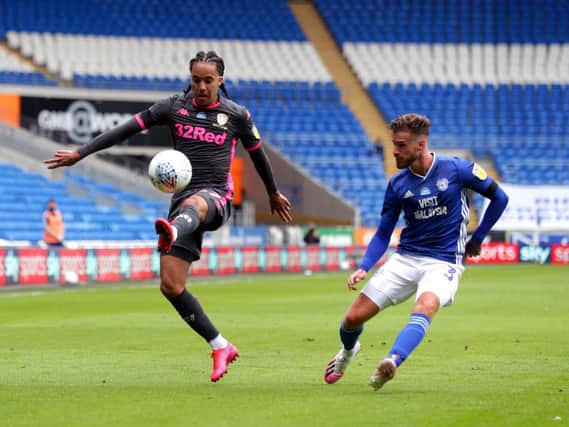 Leeds United winger Helder Costa in action against Cardiff City. (PA)