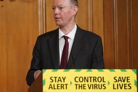 Chief Medical Officer Professor Chris Whitty, during a media briefing in Downing Street, London, on coronavirus (COVID-19). Photo: PA
