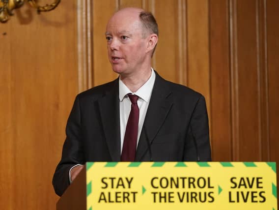 Chief Medical Officer Professor Chris Whitty, during a media briefing in Downing Street, London, on coronavirus (COVID-19). Photo: PA