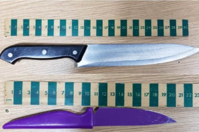 30cmkitchen knife and a 20cmblade (Photo: WYP)