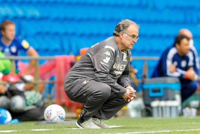 Leeds United head coach on the sidelines at Cardiff City. Picture: Simon Davies/ProSportsImages.