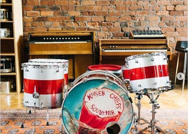 Nick Hodgson's custom-made drum kit (photo: @nickjdhodgson / Instagram).