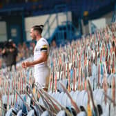 CROWDIE - Jack Harrison joins the 'fans' in the stand as Leeds United beat Fulham 3-0 at Elland Road. Pic: Simon Hulme