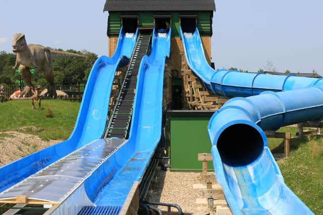 The T-Rex Tower ride in the Lost World area at Yorkshire's Gulliver's Valley Theme Park. Photo: Chris Etchells