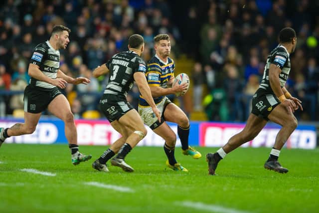 Stevie Ward in action against Hull in Super League round one. Picture by Tony Johnson.