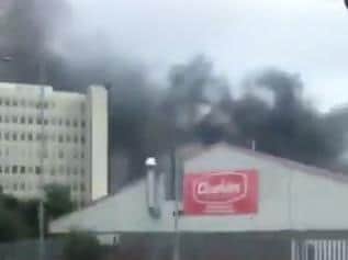 A fire has sent large plumes of smoke across Bradford (Video: @blairspeoniesss)