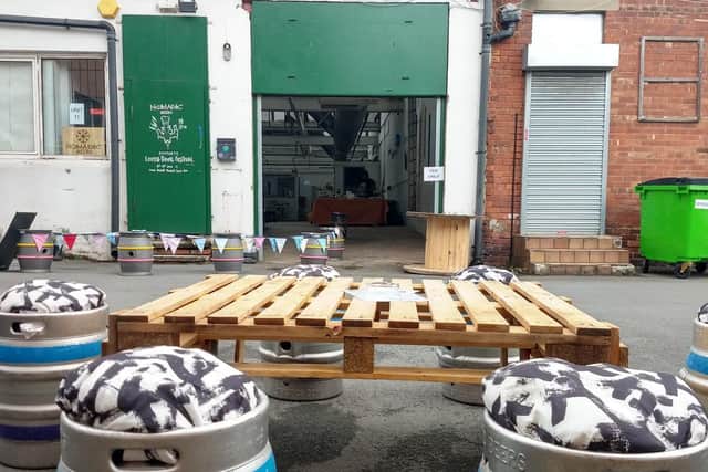 The outside space at the Nomadic Brewery.