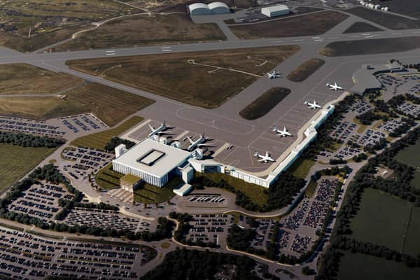 An artist's impression of how the new terminal at Leeds Bradford Airport could look.