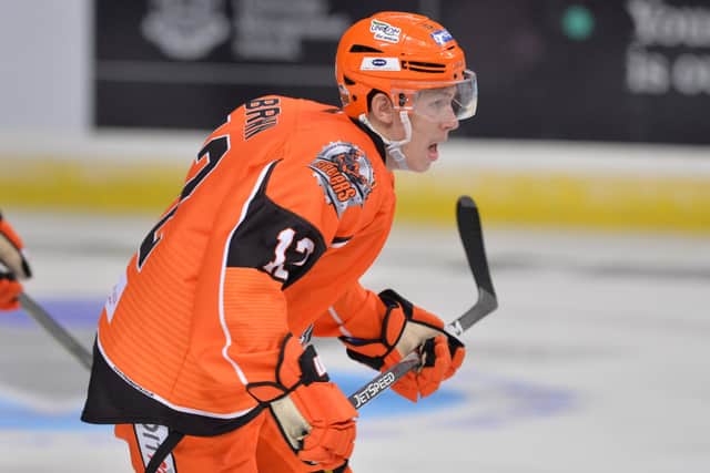 FRUSTRATION: Kieran Brown found ice time limited with Sheffield Steelers. Picture courtesy of Dean Woolley.
