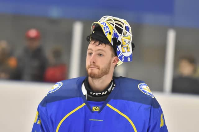 Kieran Brown says he is impressed with the team put together by Sam Zajac at Leeds Chiefs, including goaltender, Sam Gospel, above.
Picture courtesy of Steve Brodie