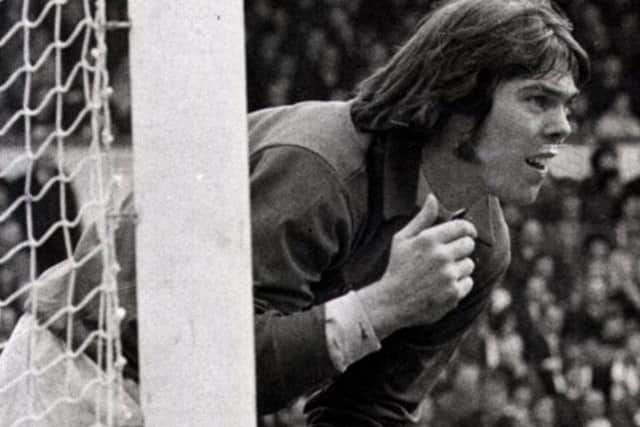 Goalkeeper David Harvey in action for Leeds United.