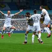 JOY - Luke Ayling celebrating Liam Cooper's goal in Leeds United's 5-0 win over Stoke City. Pic: Jonathan Gawthorpe