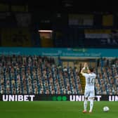 THERE IN SPIRIT - Gjanni Alioski applauding the Leeds United crowdies at Elland Road. Pic: Getty