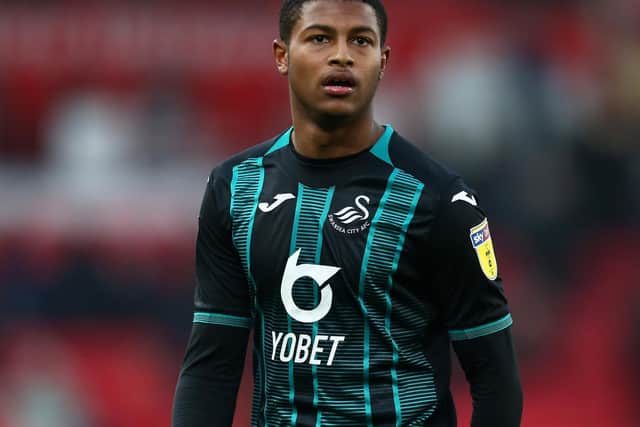 DANGER MAN: Swansea City's Liverpool loanee and England under-21s striker Rhian Brewster who has netted eight goals in 16 league games for Steve Cooper's side. Photo by Lewis Storey/Getty Images.