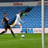 IMPRESSIVE: Striker Patrick Bamford fires home Leeds United's fifth goal in Thursday's 5-0 romp at home to Stoke City. Picture by Jonathan Gawthorpe.
