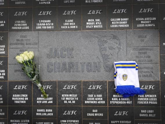 Tributes left outside Elland Road in memory of Jack Charlton