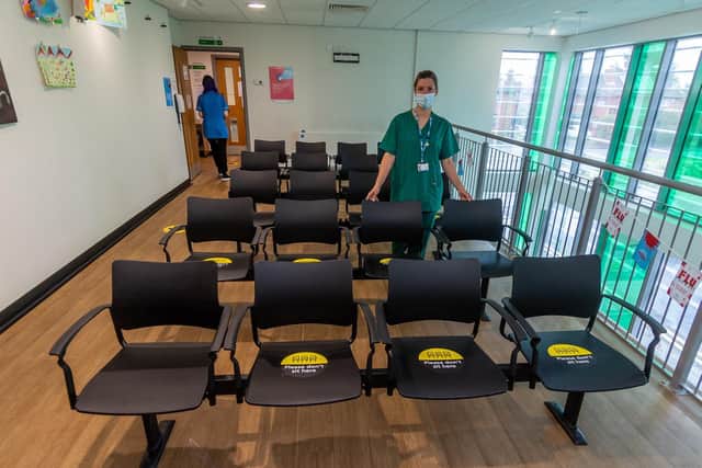 Waiting room layout and protocols have changed.