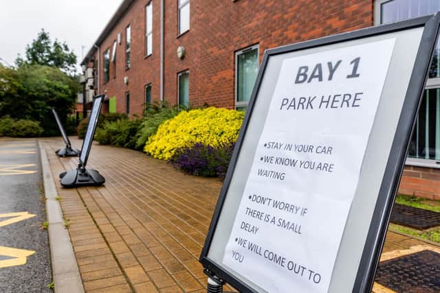 Car parking bays are being used as safe spaces to see some patients.