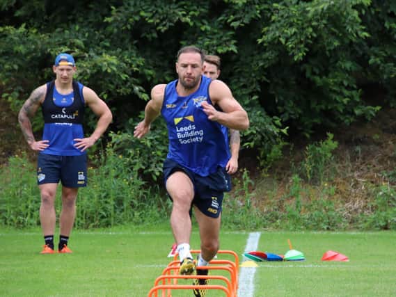 Luke Gale gets stuck into sprint training. Picture by Phil Daly.