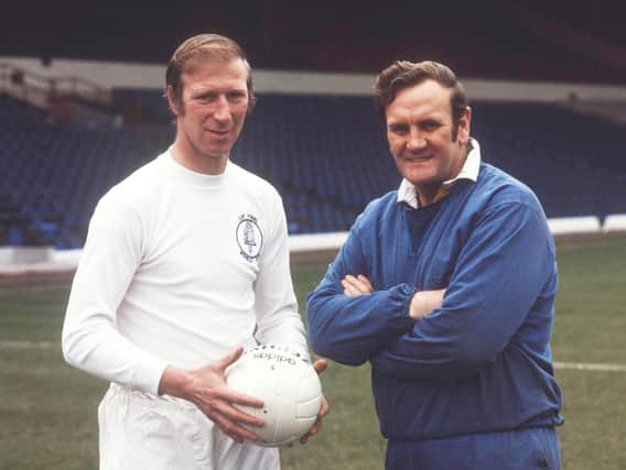 Jack Charlton with Don Revie. PIC: Varley Picture Agency