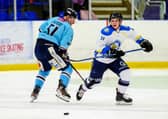 Lewis Baldwin, in action for Leeds Chiefs against Sheffield Steeldogs at Ice Sheffield last season. Picture: Bruce Rollinson