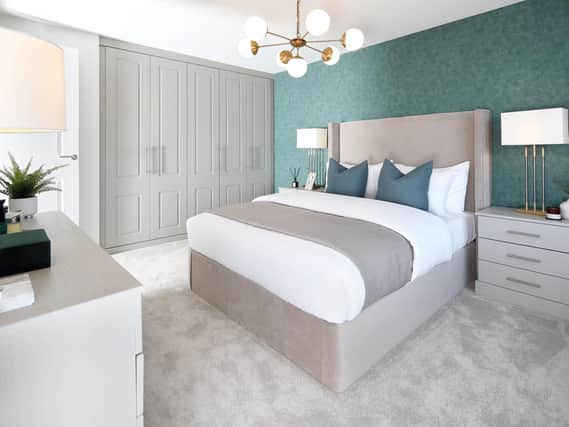 A bedroom in a townhouse on the Thorpe Park development