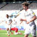 ALMOST THERE: Patrick Bamford celebrates Leeds United's only goal of the game against Barnsley after his cross was turned in by Michael Sollbauer for a Tykes own goal. Picture by Martin Rickett/PA Wire.