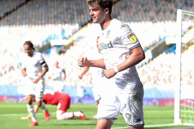 ALMOST THERE: Patrick Bamford celebrates Leeds United's only goal of the game against Barnsley after his cross was turned in by Michael Sollbauer for a Tykes own goal. Picture by Martin Rickett/PA Wire.