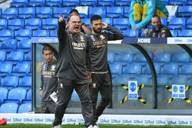 CHANGES - Marcelo Bielsa made a number of tactical switches in the game as Leeds United struggled to get control against Barnsley. Pic: Jonathan Gawthorpe