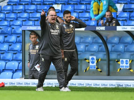 CHANGES - Marcelo Bielsa made a number of tactical switches in the game as Leeds United struggled to get control against Barnsley. Pic: Jonathan Gawthorpe