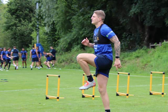 Liam Sutcliffe warns up at training this week. Picture by Phil Daly.
