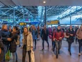 General view of Leeds Train Station, start of the new winter timetables. Pictured Comunters arriving at Leeds Train Station. Pic: James Hardisty