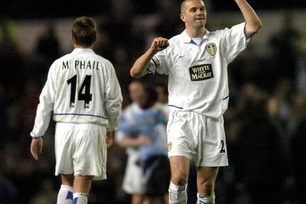 PROUD: Former Leeds United captain Dom Matteo, pictured back in 2004 after the Whites defeated Manchester City at Elland Road. Picture by Jonathan Gawthorpe.