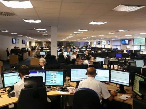 A police control room, where call handlers deal with 999 emergencies