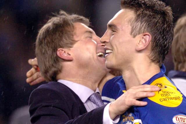Coach Tony Smith and captain Kevin Sinfield in 2004. Picture: Steve Riding.