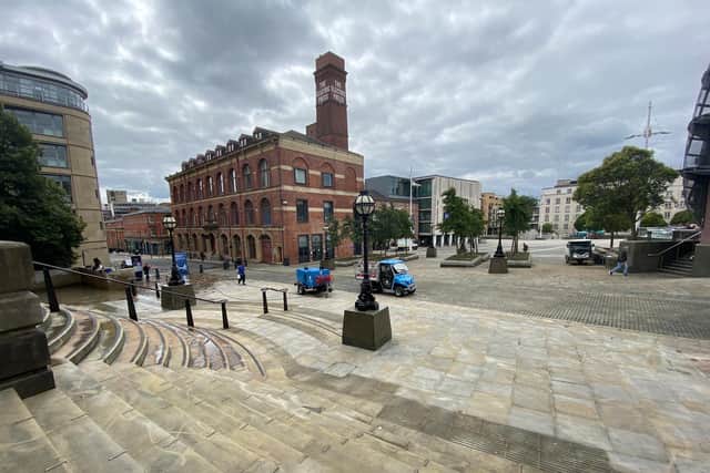 By 1pm, Millennium Square was looking pristine again thanks to the efforts of council cleaning teams