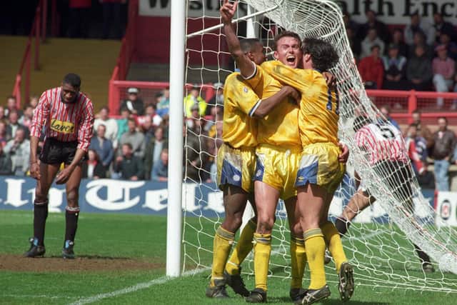GLORY - Jon Newsome scored on the day Leeds United won the First Division title in 1992