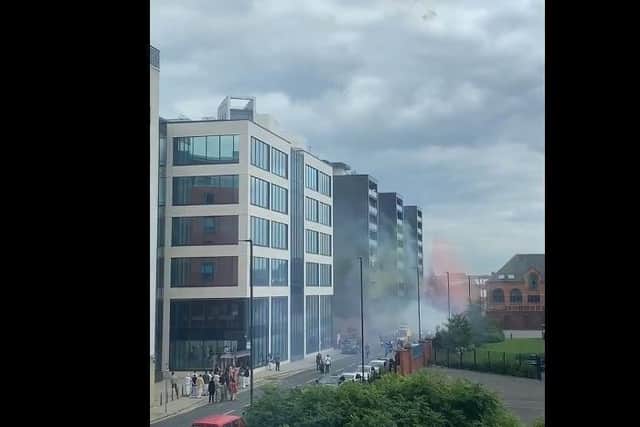 The wedding party allegedly let off fireworks and flares in broad daylight on Tuesday