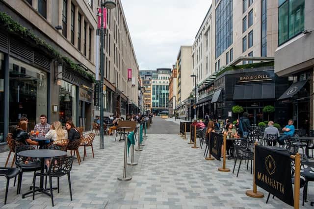 The new pedestrianised Greek Street. Photo: Leeds City Council.