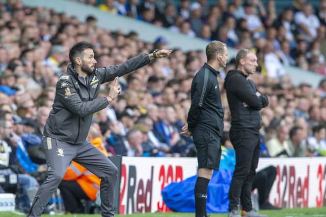 BIG INFLUENCE: Carlos Corberan gives out instructions during Leeds United's clash against Swansea City at Elland Road last August. Picture by Bruce Rollinson.