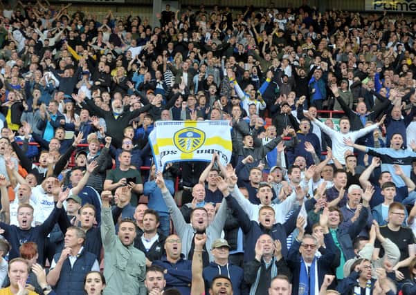 SING IT LOUD: Leeds United's fans' voices can be heard in the Premier League once again come next season. Picture: Tony Johnson